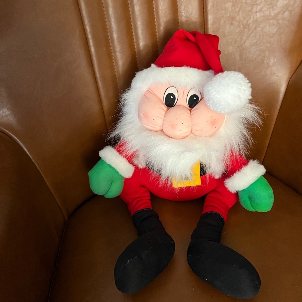 Rare Vintage Prototype Kamar Santa Sit-able Plushie Christmas Décor or toy